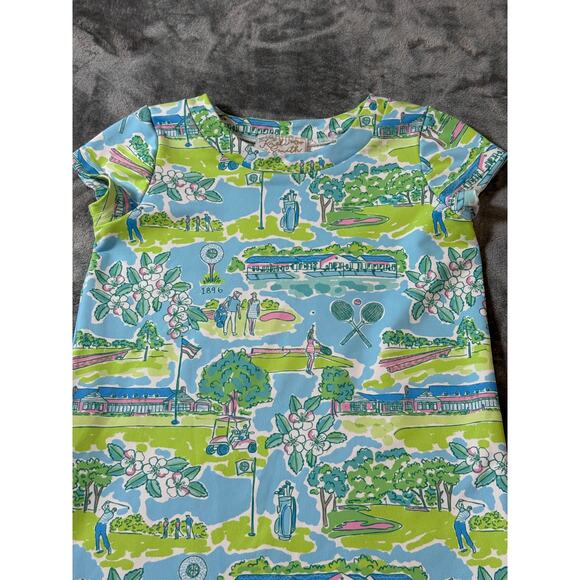 NWOT Kaeli Smith Size Medium Girl Dress Short Sleeve Crew Neck Gold‎ Tennis Club - Picture 4 of 7